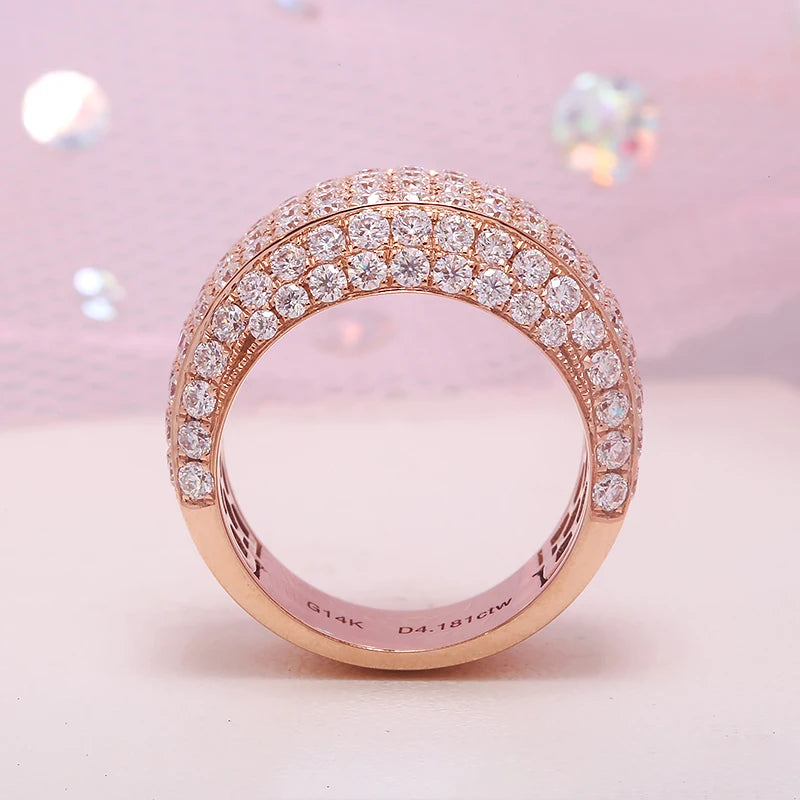 14K Rose Gold Round Lab Grown Diamond Ring