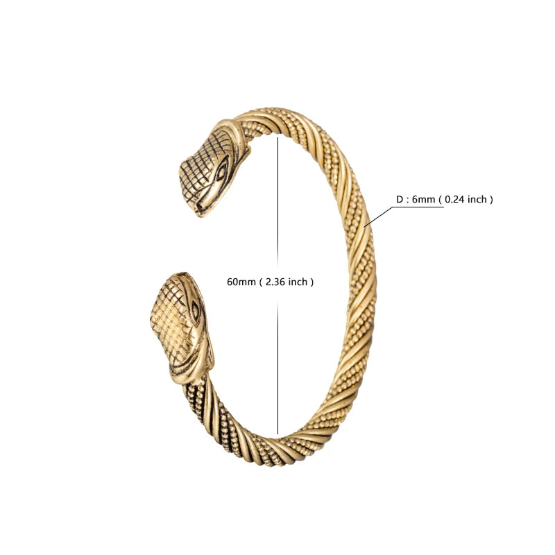 Snake Crystal Egyptian Style Cuff Bangle Bracelet
