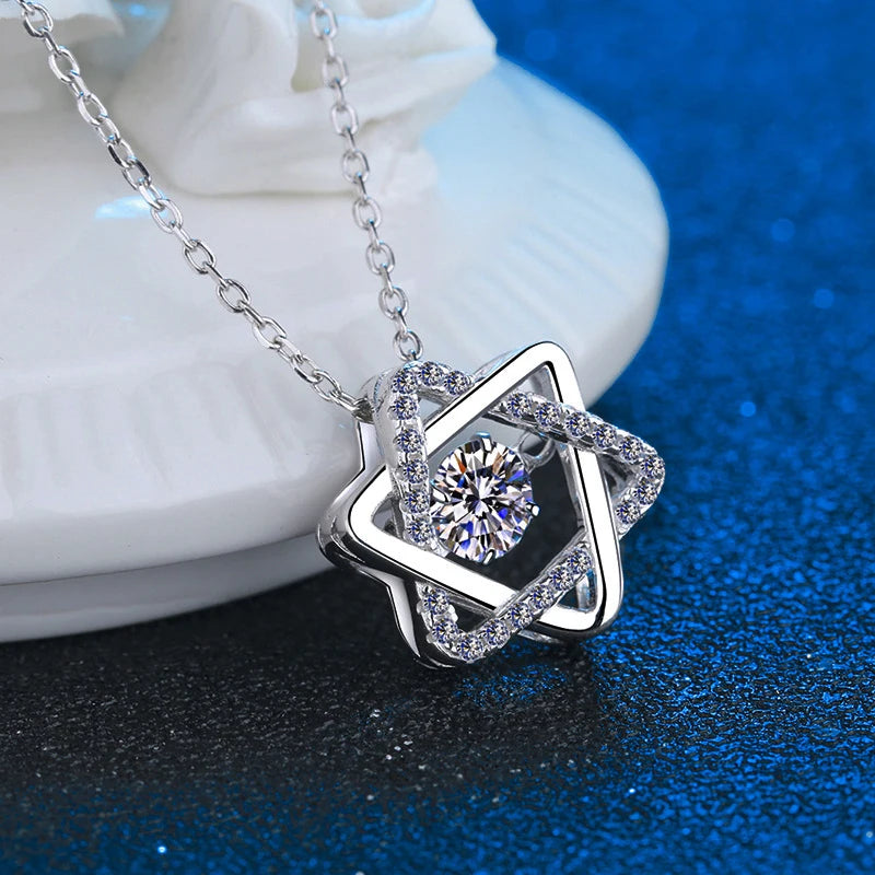 0.5ct 14K White Gold Moissanite Diamond Necklace