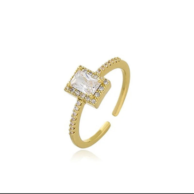 Women's Square Lucky Moissanite Engagement Ring