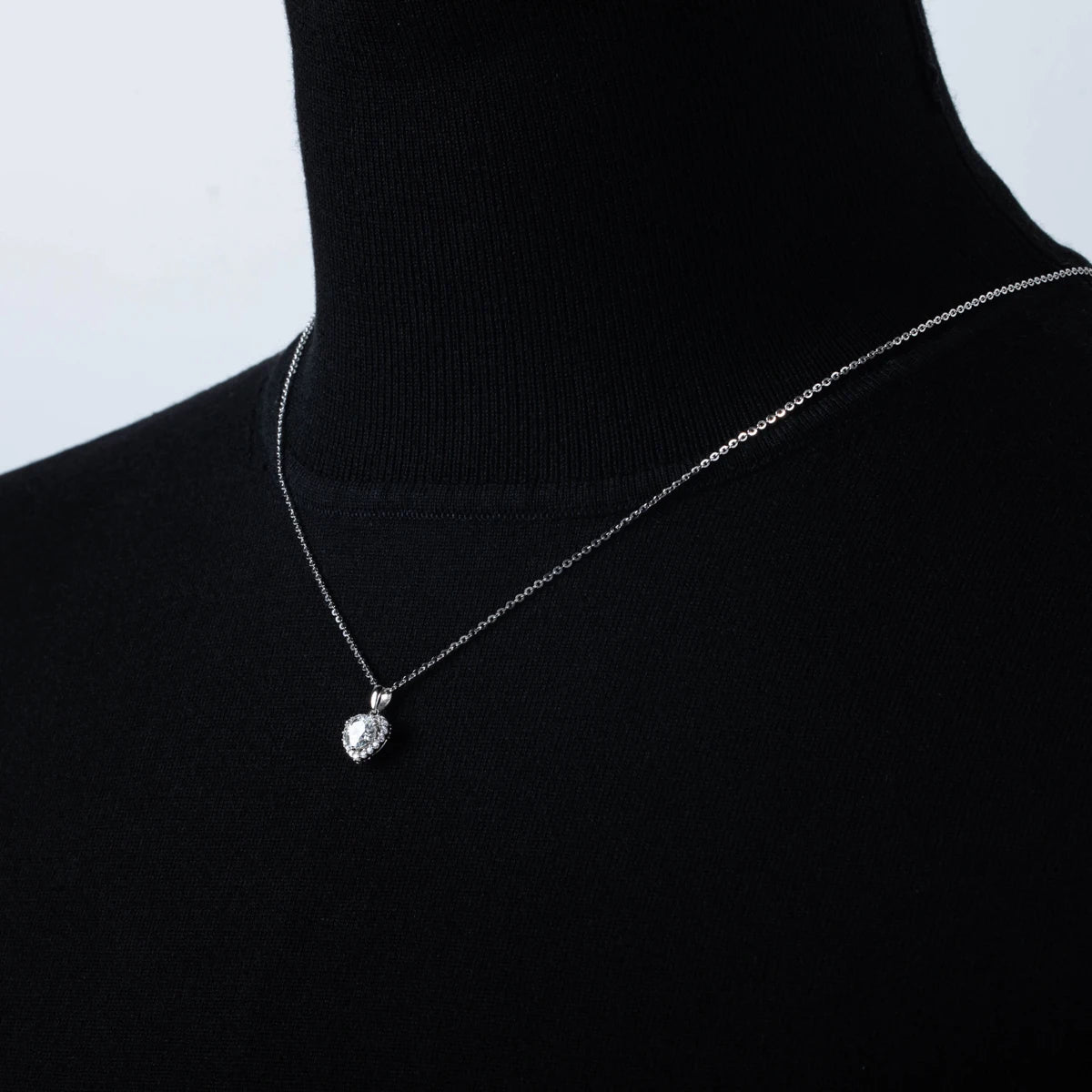 Heart Moissanite Diamond 925 Sterling Silver Necklace