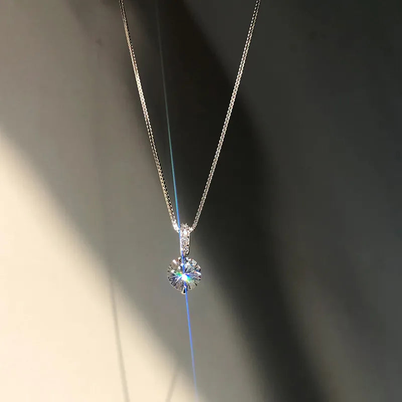 Zircon Moissanite Water Drop Pendant Necklace