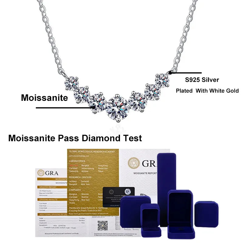 Moissanite Diamond Necklace Fine Jewely For Women