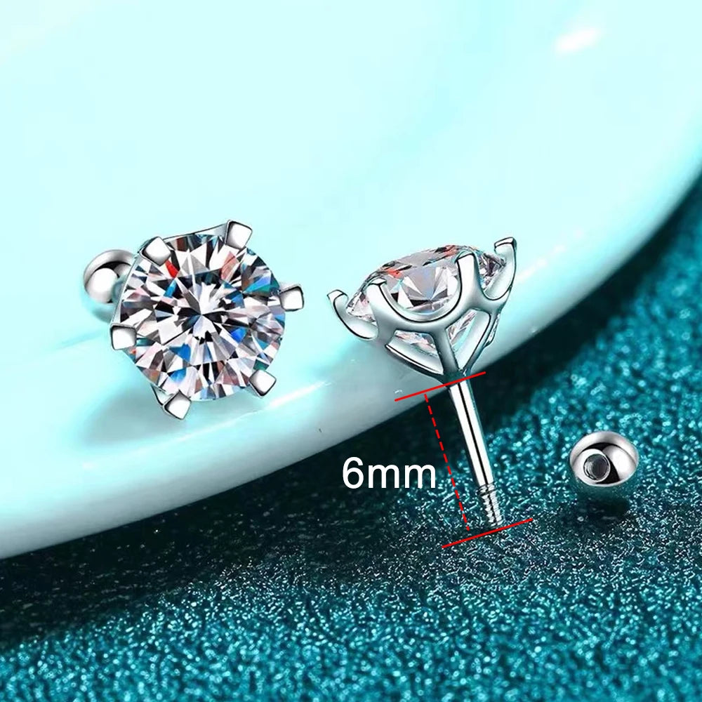 18K White Gold Plated Sterling Silver Ear Studs