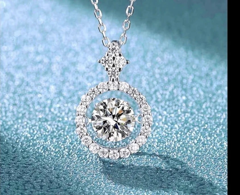 Moissanite Diamond S925 Sterling Silver Pendant Necklace