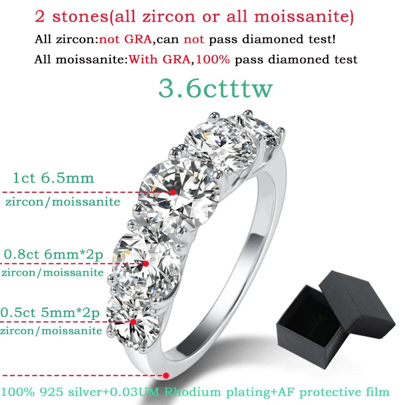 5 Sparkling Moissanite Diamond Ring For Women