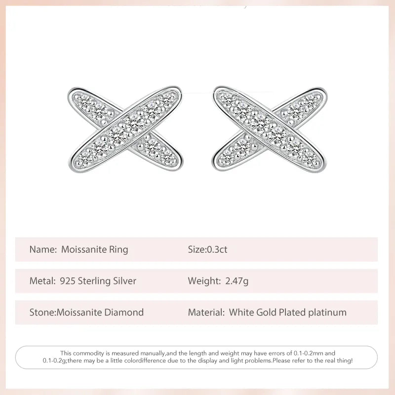 Cross 0.3ct Moissanite Diamond Ear Studs
