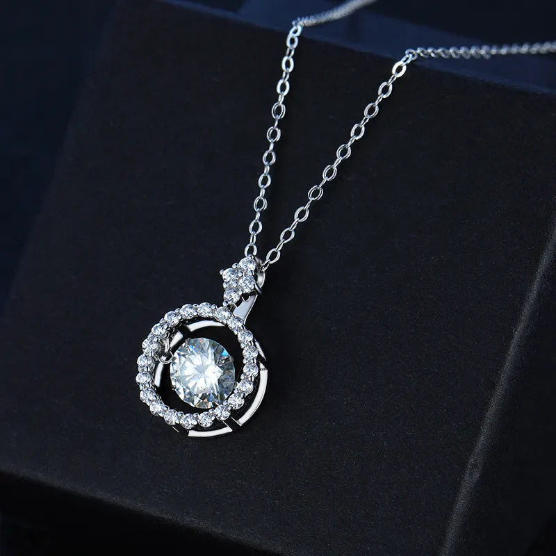 Moissanite Diamond S925 Sterling Silver Pendant Necklace