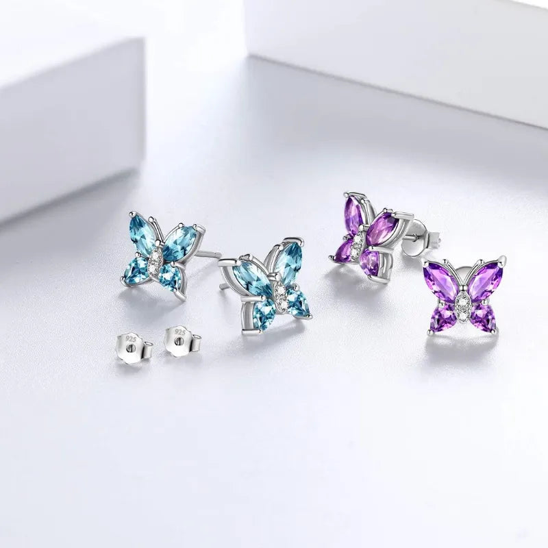 Butterfly Pendant Necklace/Earrings/Rings Set for Women