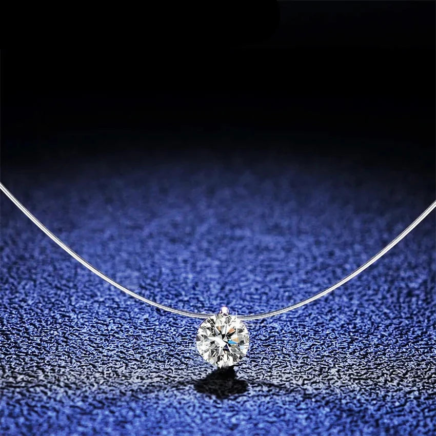 Elegant Moissanite Diamond S925 Sterling Silver Pendant Necklace